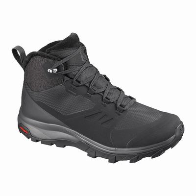 Salomon OUTSNAP CLIMASALOMON™ WATERPROOF - Naisten Talvikengät - Mustat